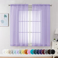 Chyhomenyc Sheer Curtains 63 Inch Length 2 Panels, Lilac | Light Filtering by Chyhomenyc