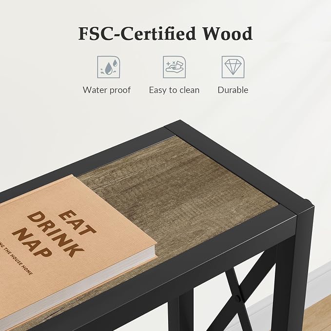 Gewudraw 70" Sofa Tables Narrow Long, Behind Couch Table - Image 8