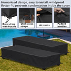 Waterproof Patio Lounge Chair Cover 1 Pack Outdoor Chaise Lounge Covers 600D - Image 4