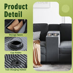 KEIKI 133" L-Shaped Oversized Corduroy Modular Sectional Sofa - Image 4