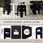 Black Dining Chairs Set of 2, Upholstered Sherpa Barrel Chairs - Image 4