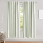NICETOWN Light Green High-End Thermal Flax Linen Curtains, Full Blackout by NICETOWN