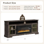 70" Farmhouse TV Stand with 36" Fireplace - Image 8