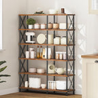 HOOBRO Corner Bookshelf, 6-Tier L-Shaped Bookcase, Industrial Open Display - Image 6