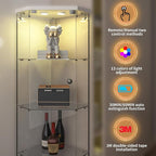 LFT HUIMEI2Y Glass Display Corner Cabinet 4-Shelf, Curio Cabinets Fast - Image 5