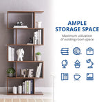 Cozy Castle Set of 2 Geometric Bookcase, S-Shaped Modern Bookshelf, Room - Image 9