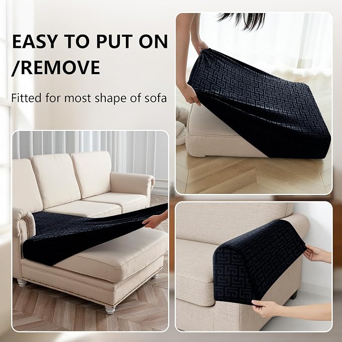 UNBBRRL 10 Pieces Stretch Sofa Cushion Covers - Image 4