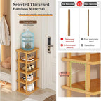 SAN HE Bamboo Shoe Rack 17 Tier- Vertical Shoe Rack - Image 6