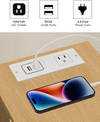 TUTOTAK Small End Table with Charging Station, Narrow Side Table with USB Ports - Image 7