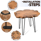 27.5 Inch Live Edge Side Table, Wood Freeform Small End Table - Image 4