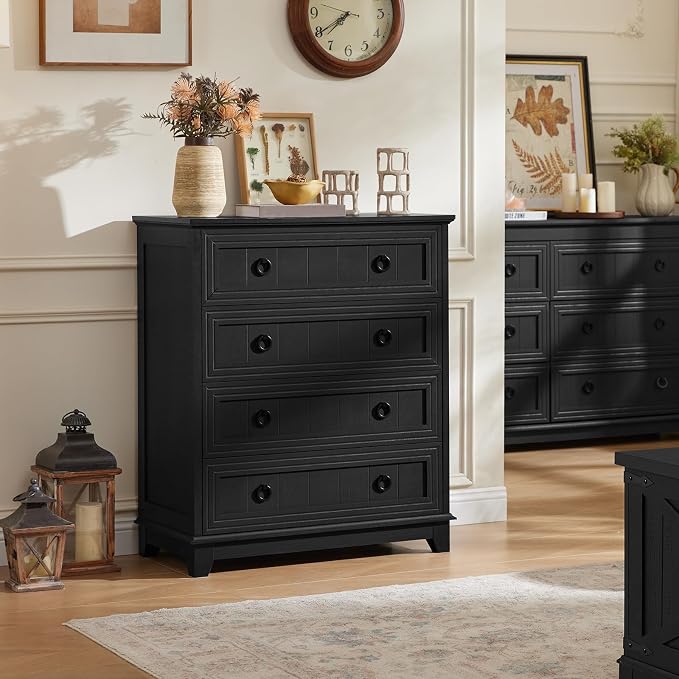 Joaxswe Farmhouse 4 Drawer Dresser - Image 10