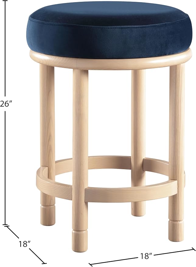 Meridian Furniture 976Navy-C Monette Collection Art Deco Counter Stool - Image 3