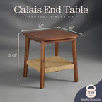 Alaterre Furniture Calais 2-Tier Solid Wood End Table - Image 3