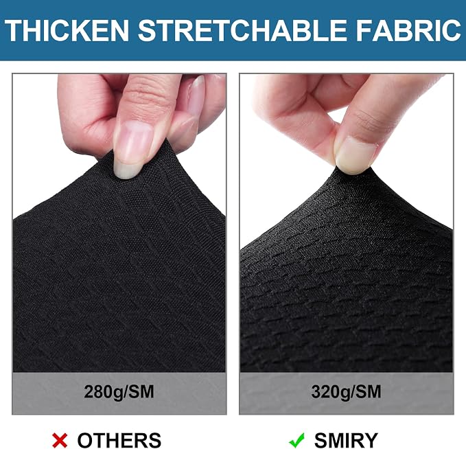 Smiry Waterproof Seat Covers for Dining Room Chairs Set of 2, Stretch Jacquard - Image 4