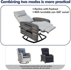 ZZW Outdoor Recliner Chair, Wicker Patio Recliners - Image 6