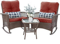 Patio Furniture Set 3 Pieces, Rocking Bistro Set by VonzoyHome