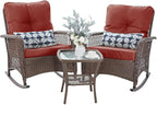 Patio Furniture Set 3 Pieces, Rocking Bistro Set by VonzoyHome