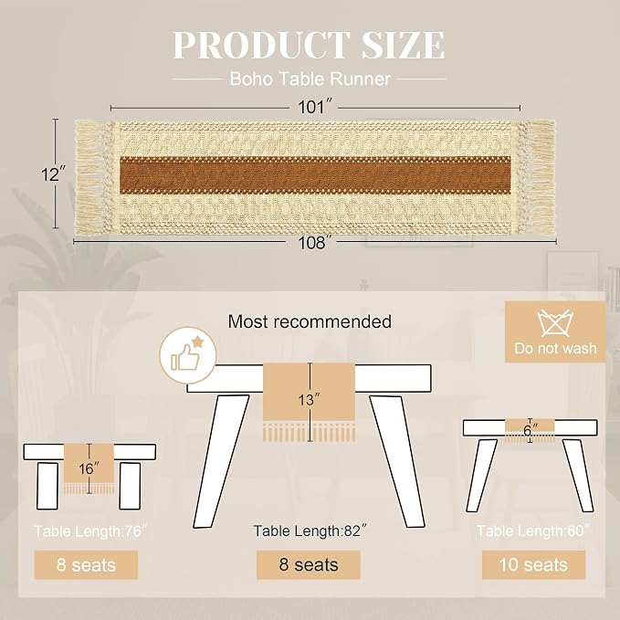 FEXIA Boho Table Runner for Home Decor - Image 2