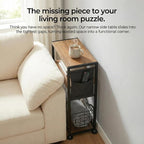 Skinny Side Table with Storage, 3 Tier Slim Side Tables - Image 10