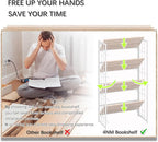4NM No Assembly 4 Tiers Folding Bookshelf, 47.2" H Foldable Storage Shelves - Image 7