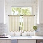 MIULEE Short Sheer Curtains 30 Inch Length 2 Panels, 29 x 30 Inches, Tier by MIULEE
