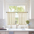 MIULEE 2 Panels Kitchen Tiers Half Window Sheer Curtains 29 X 36 Inch Beige | by MIULEE