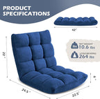 Folding Floor Gaming Chair 14-Poistion Cushioned Adjustable Floor Lazy Sofa - Image 3