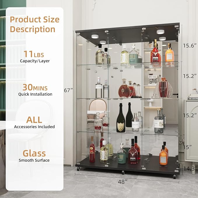 Beauty4U Glass Display Cabinet - Image 2
