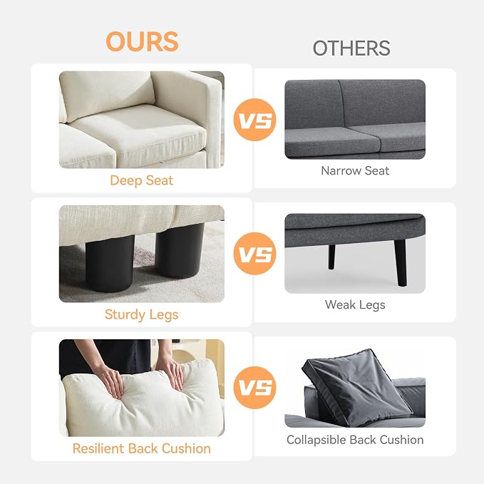 WUTUTUEE 107”Modular Sectional Sofa Convertible U Shaped Sofa Couch Set - Image 6