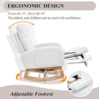 NIOIIKIT Oversized Nursery Rocking Chair, Teddy Upholstered Glider Chair - Image 5