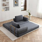 HANXIN 80 Inch Convertible Sleeper Sofa Bed, High Back Plush Corduroy Folding - Image 6