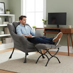 Welnow Lazy Chair with Ottoman, Modern Accent Chair with Armrests and a Side - Image 8
