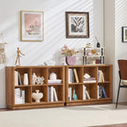 Joaxswe 6 Cube Storage Book Shelf, Floor Standing 2-Tier Wooden Bookshelf - Image 4