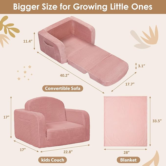 Foryoomi 2 in 1 Convertible Kids Couch - Image 2