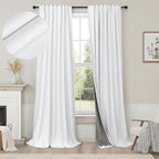 Blackout Curtains 92 Inches Long 2 Panels Set Modern Farmhouse Style Privacy by Pitalk