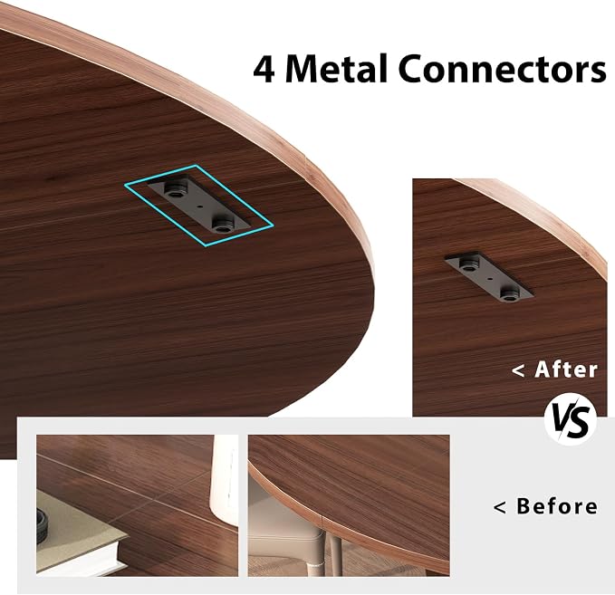 IBF Walnut Round Dining Table, Modern Wood Dinner Tables, Round Kitchen Table - Image 5