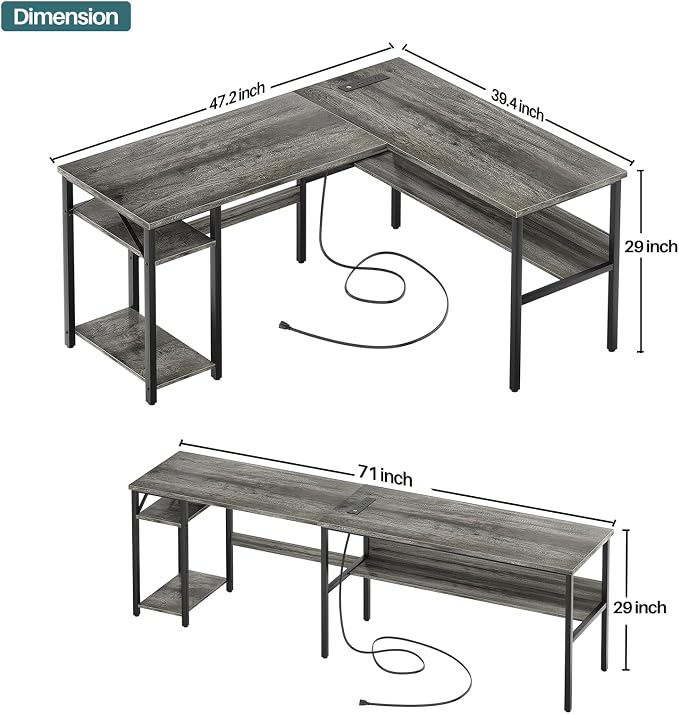 Unikito Reversible L Shaped Desk - Image 3