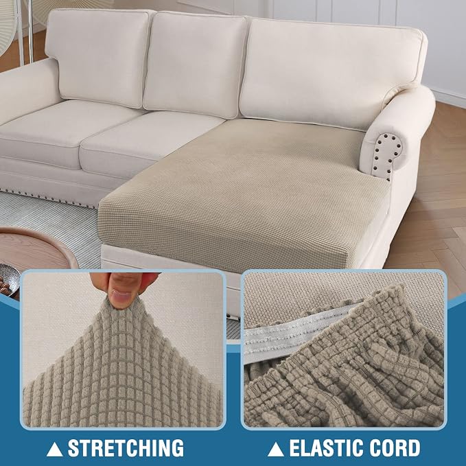 H.VERSAILTEX Sectional Couch Covers 1 Piece Chaise Slipcover L Shape Separate - Image 5