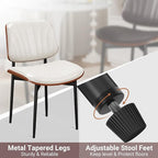 REONEY Dining Chairs Set of 4, Mid-Century Modern Upholstered PU Leather Chairs - Image 9