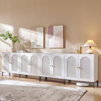 IFBUY Modern Sideboard Buffet Cabinet, 123.5" W Fluted Arched Buffet Cabinet by IFBUYFarmhouseFurniture