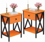 VECELO Nightstands Set of 2, Modern Bedside End Tables, Night Stands by VECELO