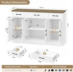 HOSTACK Buffet Sideboard Cabinet - Image 3