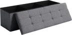 45.3 Inches Storage Ottoman Bench Foldable Seat Footrest Shoe Bench End of Bed by CUYOCA-MakeYouFeelComfort