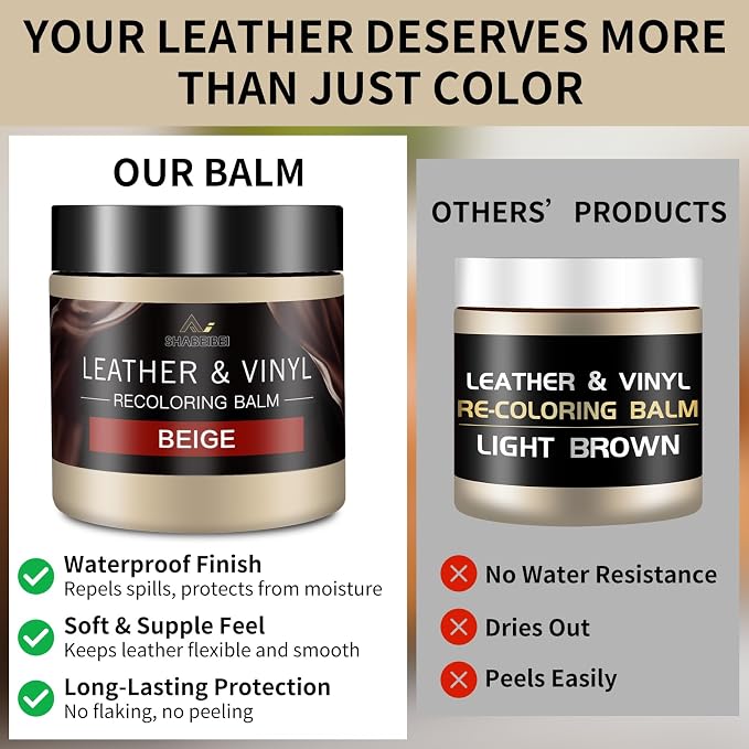 Leather Recoloring Balm with 100ml Mink Oil, Car Seats, Dye & Restorer - Image 3