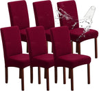 Genina Waterproof Chair Covers for Dining Room, Stretch Jacquard Dining Chair by Genina