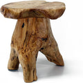 WELLAND Natural Cedar Stump Stool, Live Edge Side Table, Plant Stand, Small by WELLAND