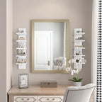 Homaterial 5 Tier Wall Shelf Unit, Small White Vertical Floating Shelf-Narrow - Image 4