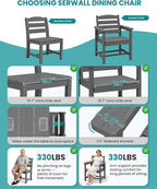 SERWALL Outdoor Dining Set for 8 – HDPE Patio Set - Image 5