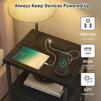 Fixwal Nightstand with LED Lights Bedside Table with 3 Color Temperatures Bulb - Image 4