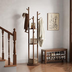 Muwuele Solid Wood Rotary Coat Rack, Freestanding Coat Rack - Image 9